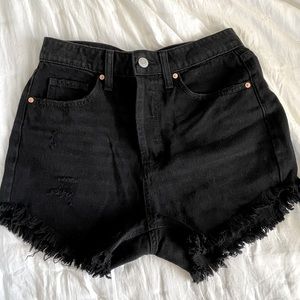 Black Denim Shorts